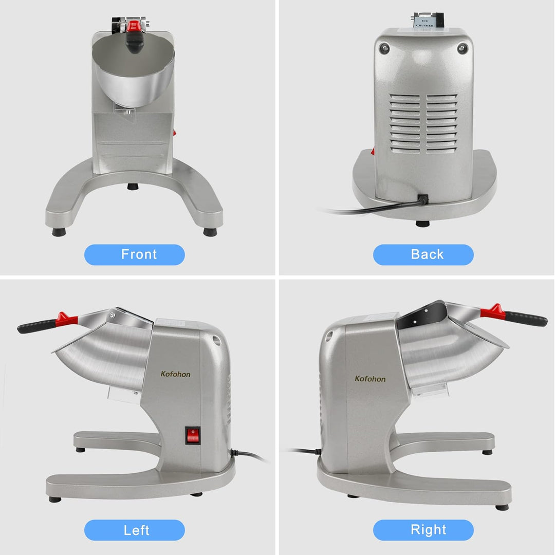 KOFOHON ICE CRUSHER Eisrasierer, elektrischer Eisbrecher. Medium Silver, Medium Silver