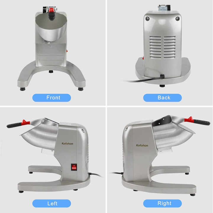 KOFOHON ICE CRUSHER Eisrasierer, elektrischer Eisbrecher. Medium Silver, Medium Silver