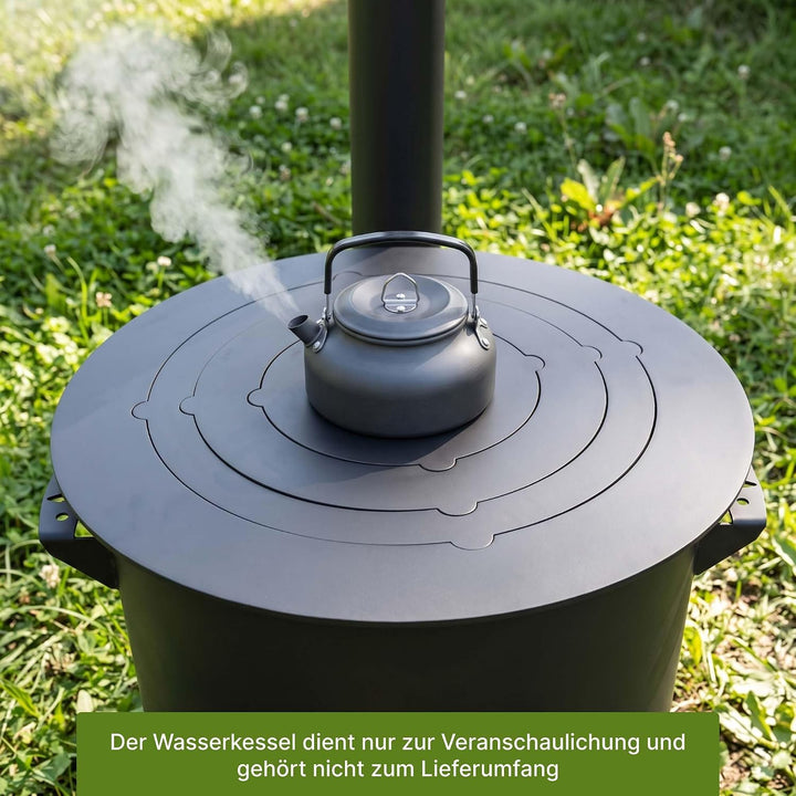 Ø49cm Uchag 2mm stahl Utschak mit Adapter-Ringe Rohr Utschag Feldküche Feuerstelle Campingofen Ausse