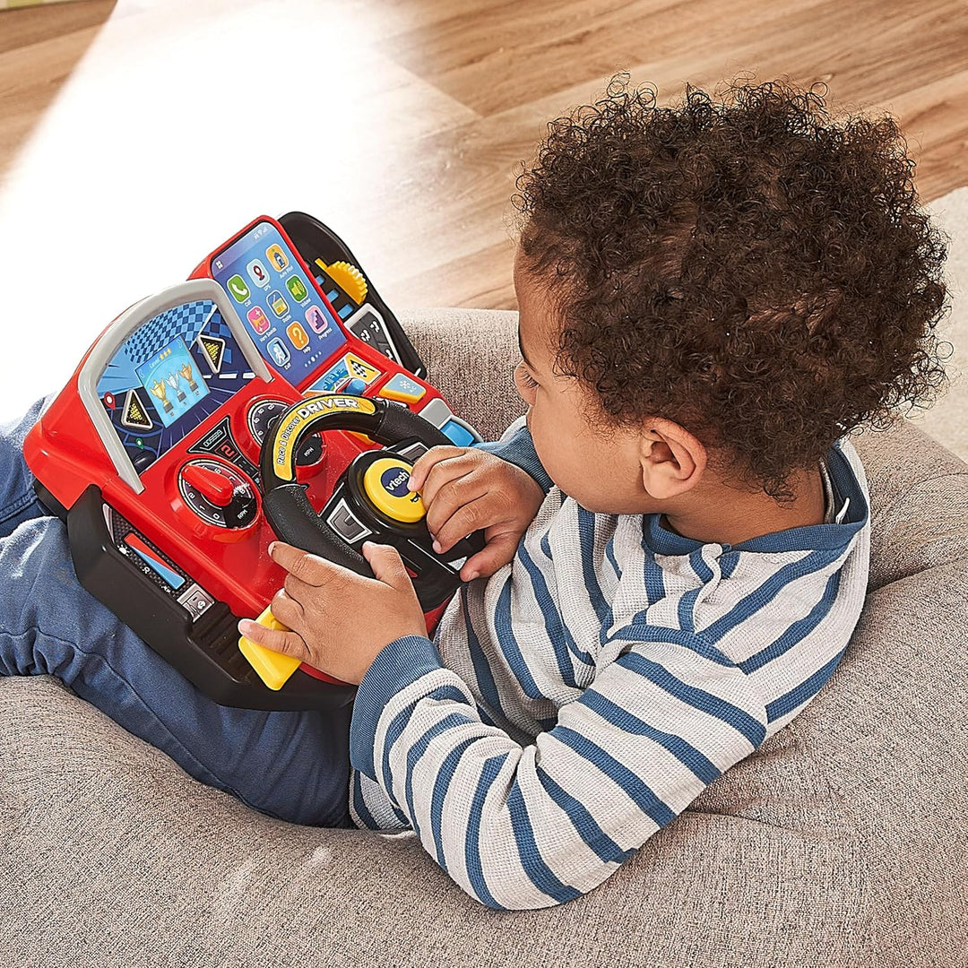 Vtech Abenteuer Lernlenkrad – Interaktives Lenkrad mit LCD-Farbbildschirm, 3 Spielmodi, zahlreichen
