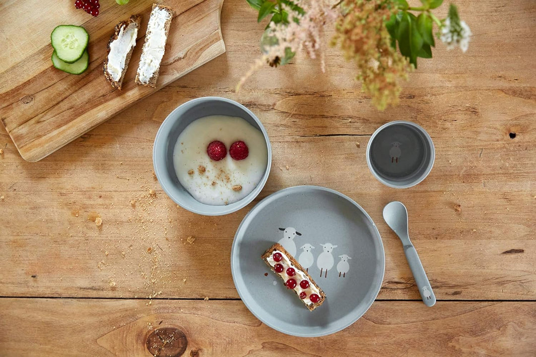 LÄSSIG Kindergeschirr Set (Teller, Becher, Schälchen, Löffel) ohne , BPA-frei, für Spülmaschine und