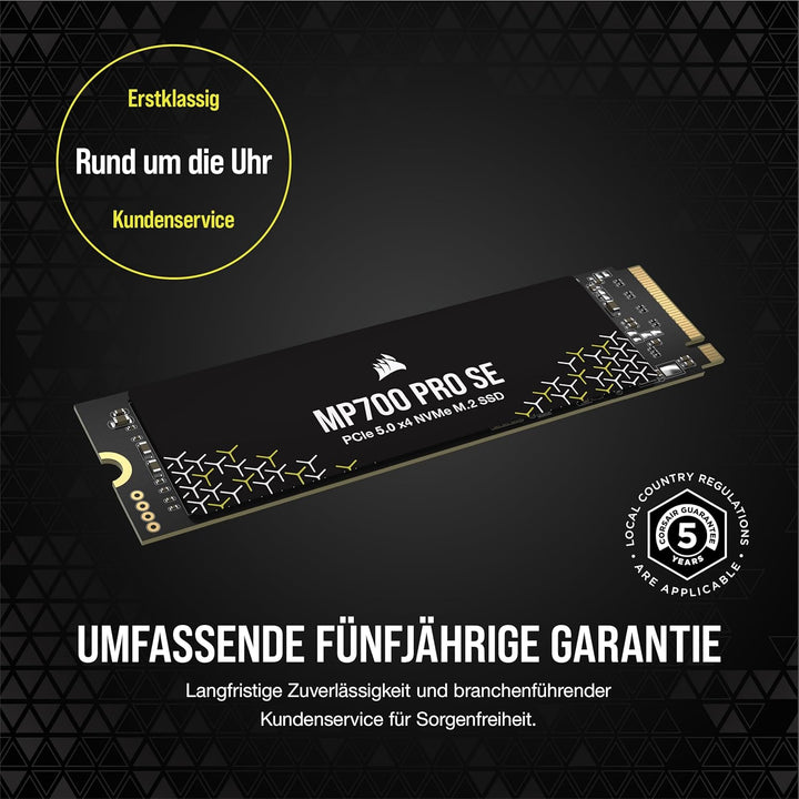 Corsair MP700 PRO SE 4 TB M.2 PCIe Gen5 x4 NVMe 2.0 SSD – M.2 2280 – Bis zu 14.000 MB/s Sequenzielle