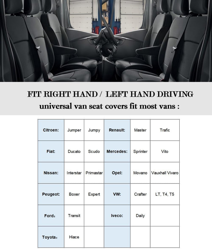 TOYOUN Universal-Sitzbezüge für Auto, Lieferwagen, komplettes Set für 5-Sitzer, Vordersitzbezüge mit