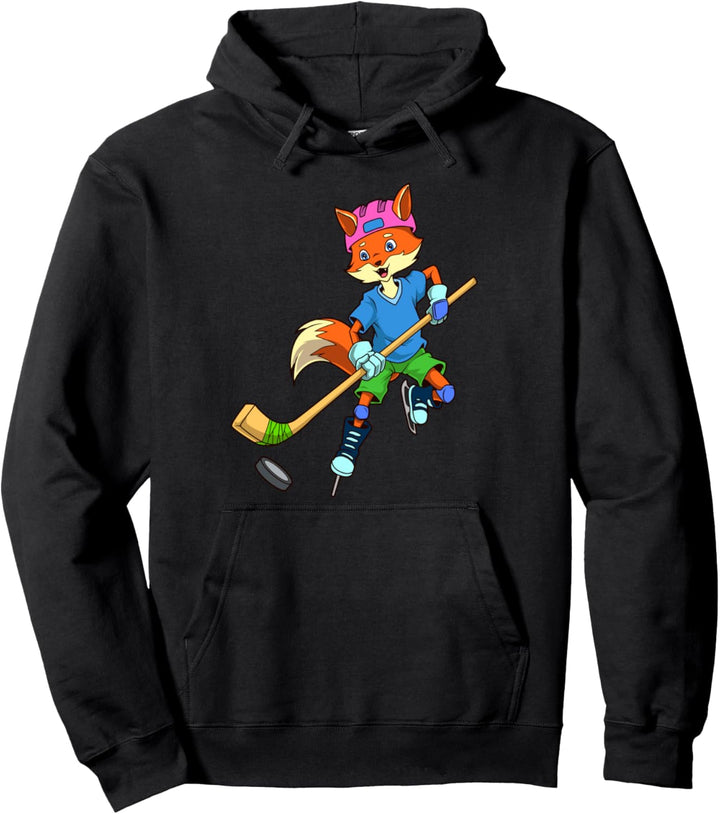 Comic Fuchs spielt Eishockey Pullover Hoodie