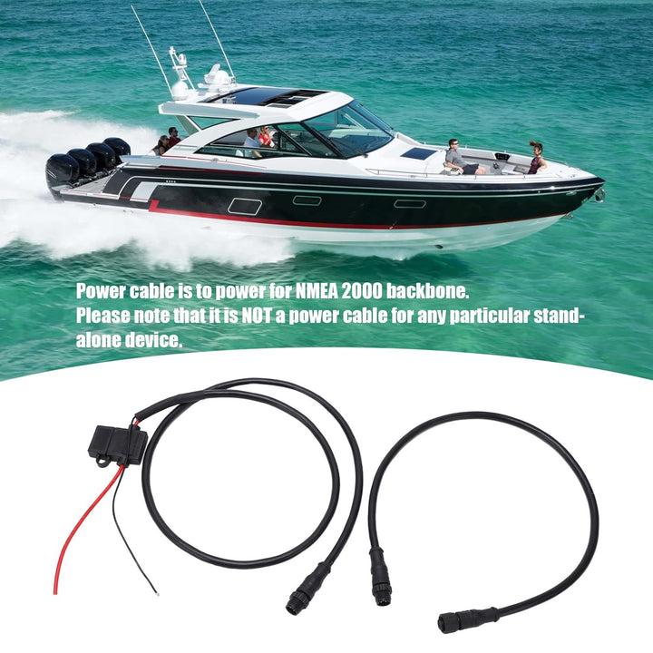 NMEA-Netzwerkstarter, 1 M/39,4 Zoll Marine für NMEA 2000 Starter Kit ABS-Stromkabel mit Sicherung, M
