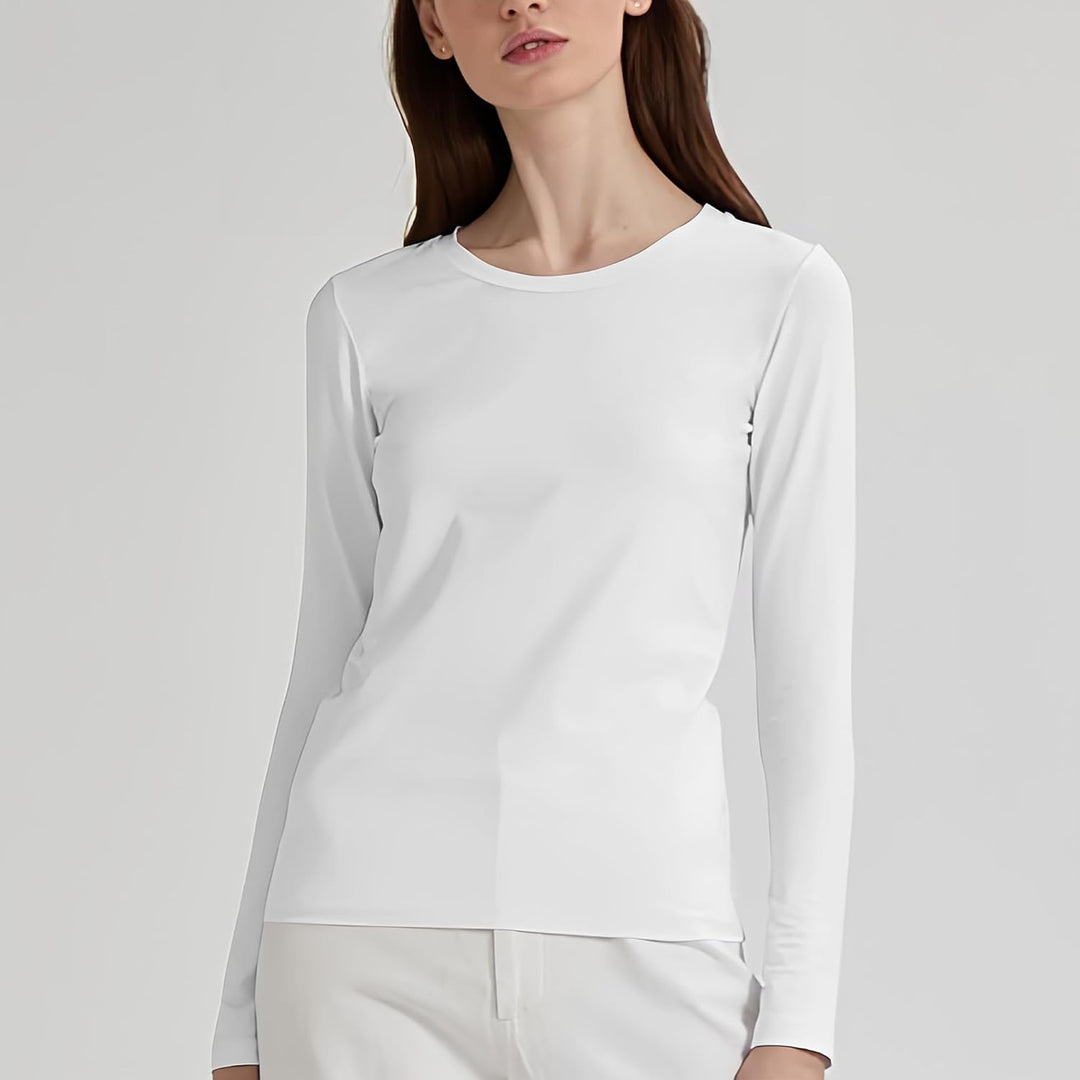 LiKing Langarmshirt Damen Basic Longsleeve Langarm-Shirt Oberteil Tops mit Stretch Baumwolle 3er Pac