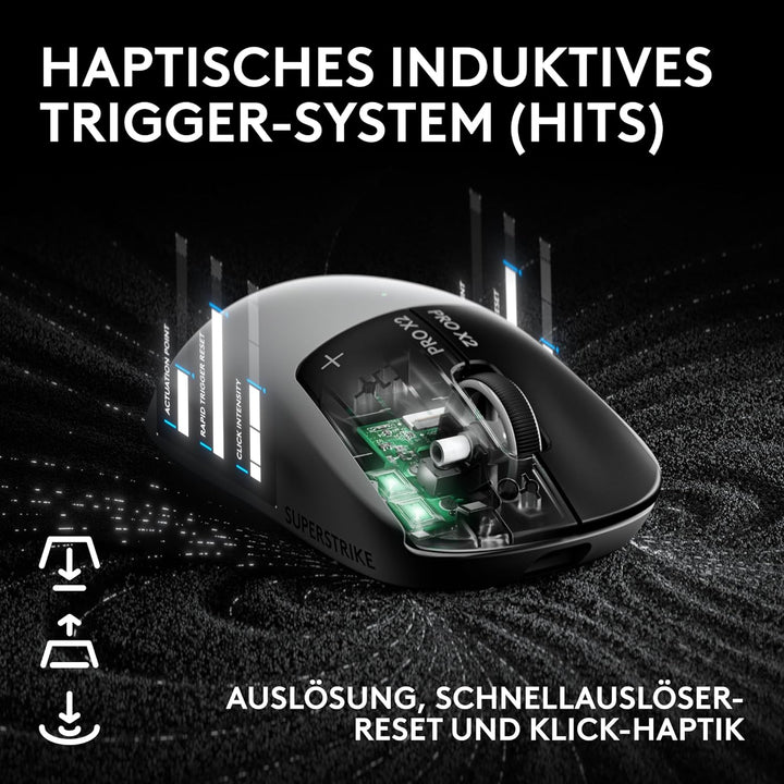Logitech G PRO X2 SUPERSTRIKE Lightspeed kabellose Gaming-Maus, super schnell, äusserst leicht (61 g