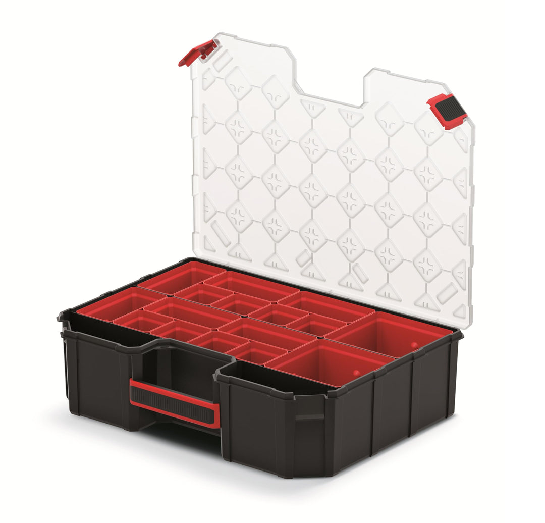Mivos Sortimentskasten 390x284x60 mm - Sortierkasten Kleinteile mit 12 Einsatzboxen - Zubehörbox - S