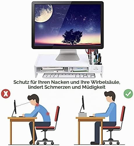 Ejoyous Monitorständer Monitor Riser, Desktop Riser Laptopständer mit Trennregal für Office Home Tab