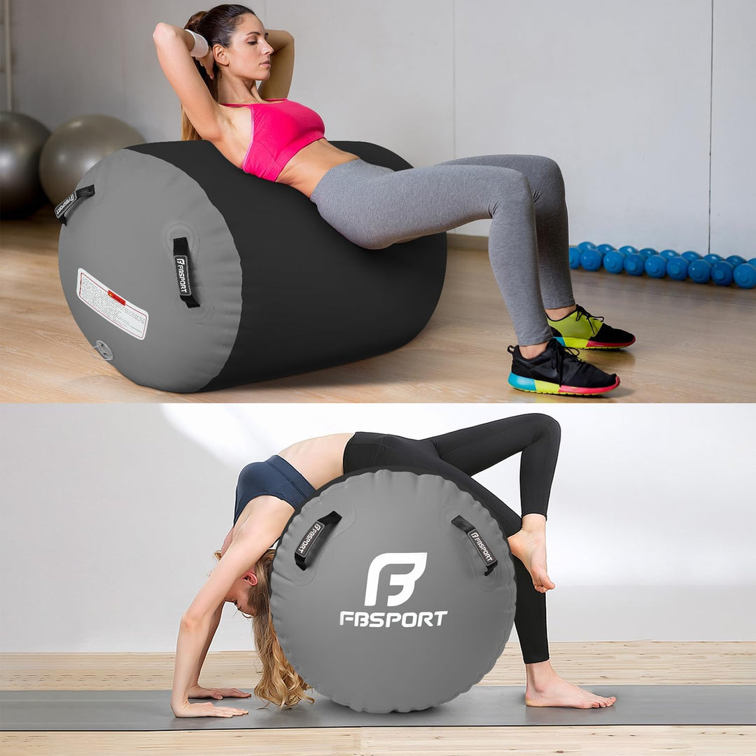 FBSPORT Aufblasbare Air Roll, 100/120cm Aufblasbare Luft Rollen, Yoga Gymnastik Zylinder, Gymnastikm