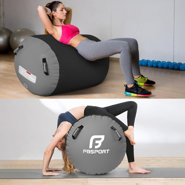 FBSPORT Aufblasbare Air Roll, 100/120cm Aufblasbare Luft Rollen, Yoga Gymnastik Zylinder, Gymnastikm