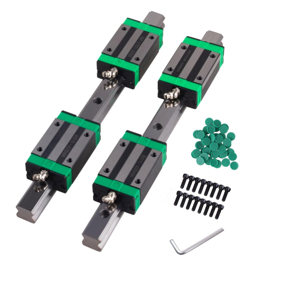 Linearführung 2 Stücke HGR 25-300mm Linearschiene mit 4PCS Gleitblock, Linearschienenlänge 300mm Lin