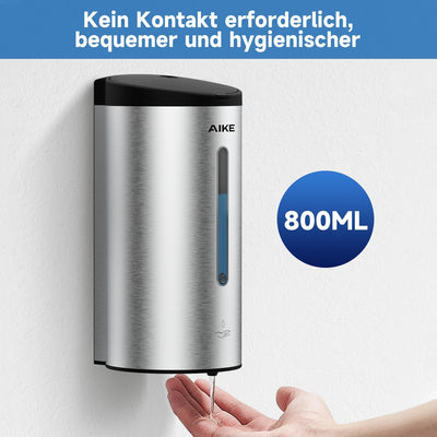 AIKE AK1205 Seifenspender Automatisch Wandbefestigung, 800ml Kommerzieller Automatischer Flüssigseif