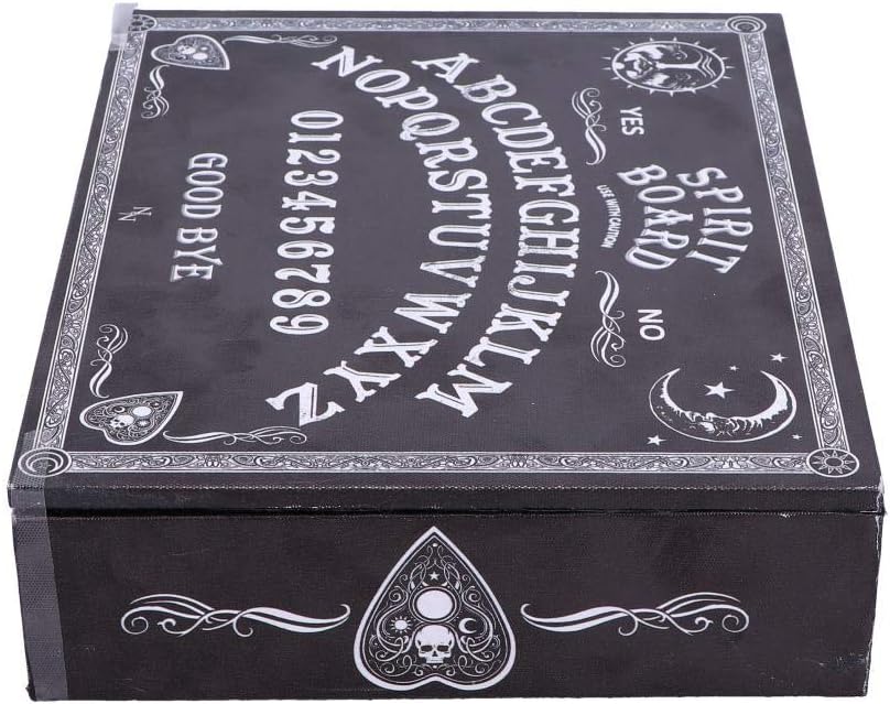 NEMESIS NOW Schmuckkästchen mit Spiegel, mitteldichte Faserplatte und Planchette, Schwarz und Weiss,