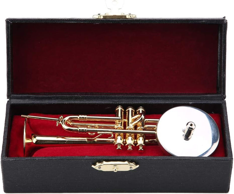 Hapivida Miniatur Trompetenmodell, Zarte Goldene Mini Trompete Instrument Dekoration Messing Instrum