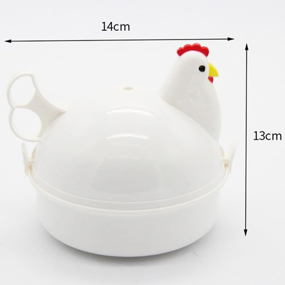 Mikrowellen Eierkocher,Eierdämpfer Hühnerform Eierkessel und 4-Cup Egg Pan für perfektes Egg Cooking