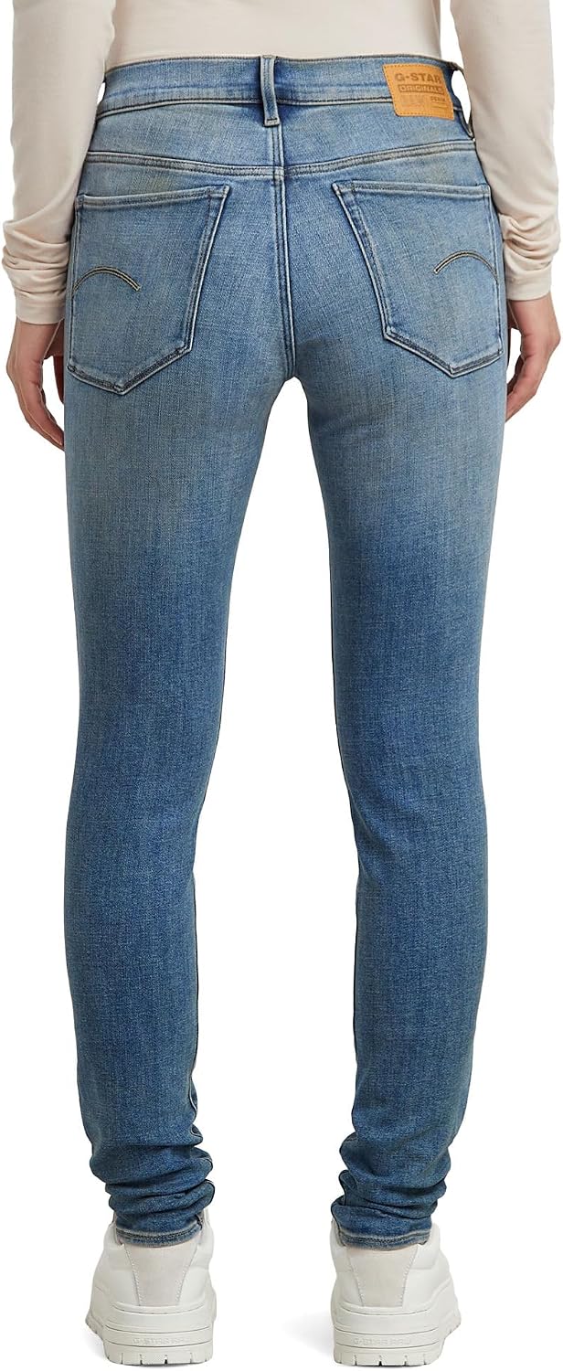 G-STAR Damen Jeans Hose 3301 Skinny Stretchdenim Greyblue Used 23W / 28L Blau (Vintage Gold Digger D