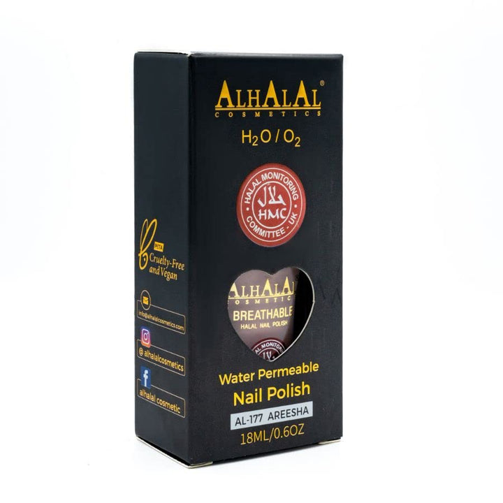 Al Halal-Gel-Nagellack – wasserdurchlässiger roter und weisser Nagellack – glänzendes Finish, vegan