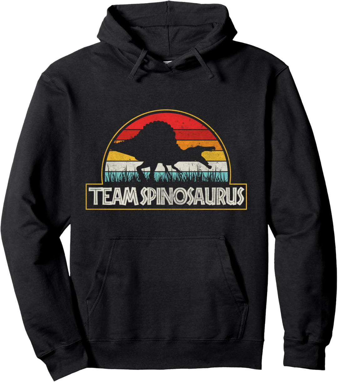 Retro Team Spinosaurus Sunset Vintage Dinosaur Lover Classic Pullover Hoodie