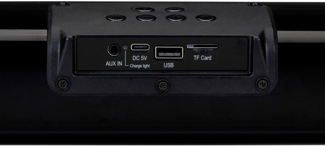Grundig Bluetooth Lautsprecher Soundbar mit Flammen - Musikbox Bluetooth, USB, AUX und SD - Inkl. 8
