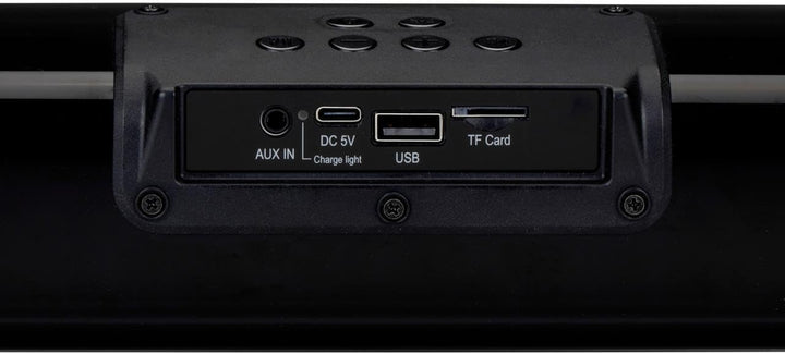 Grundig Bluetooth Lautsprecher Soundbar mit Flammen - Musikbox Bluetooth, USB, AUX und SD - Inkl. 8