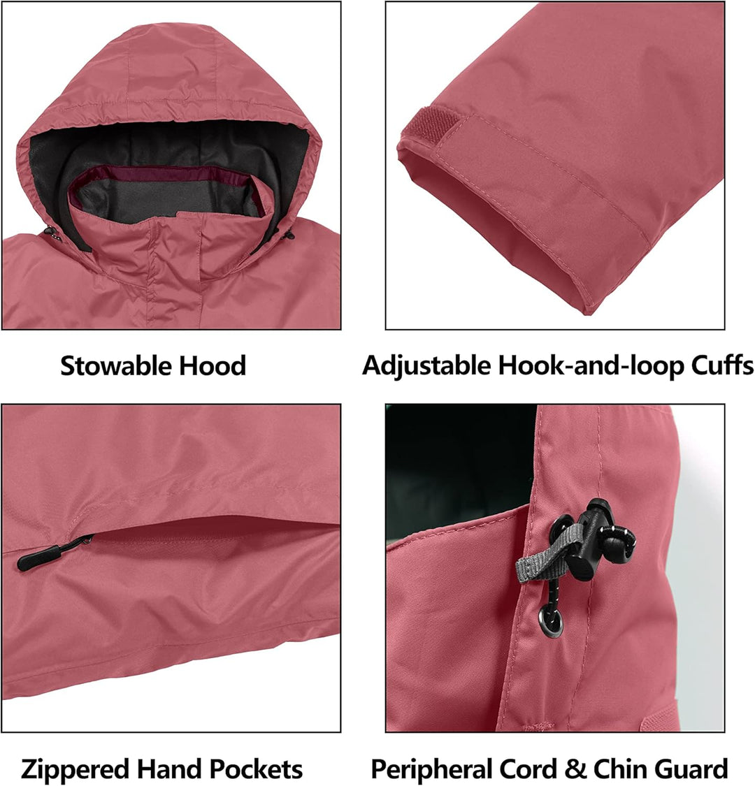 Little Donkey Andy Damen wasserdichte Regenjacke Leichte atmungsaktivem Regenjacke für Outdoor-Windb
