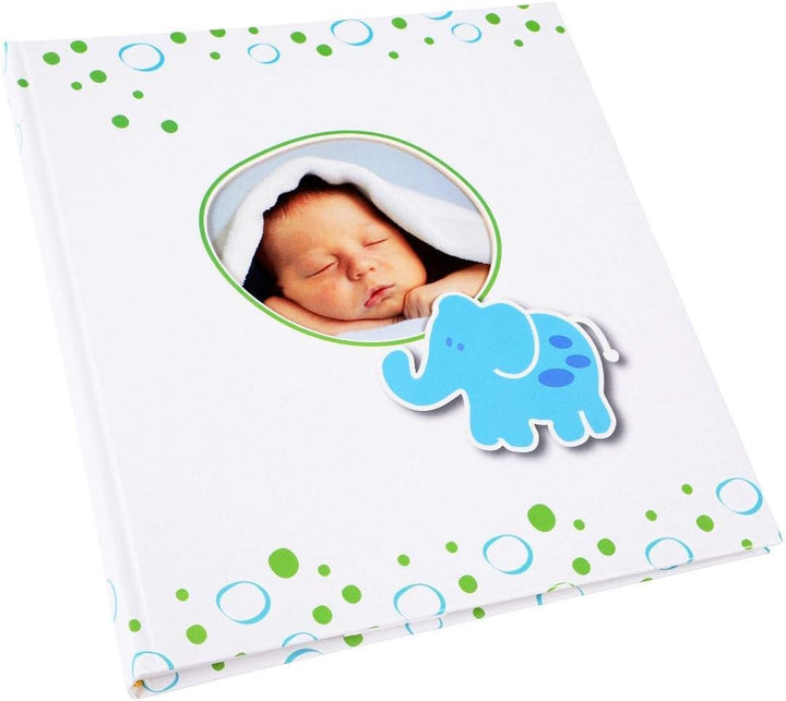 goldbuch Babyalbum mit Fensterausschnitt, Elefant, 30 x 31 cm, 60 weisse Blankoseiten mit 4 illustri