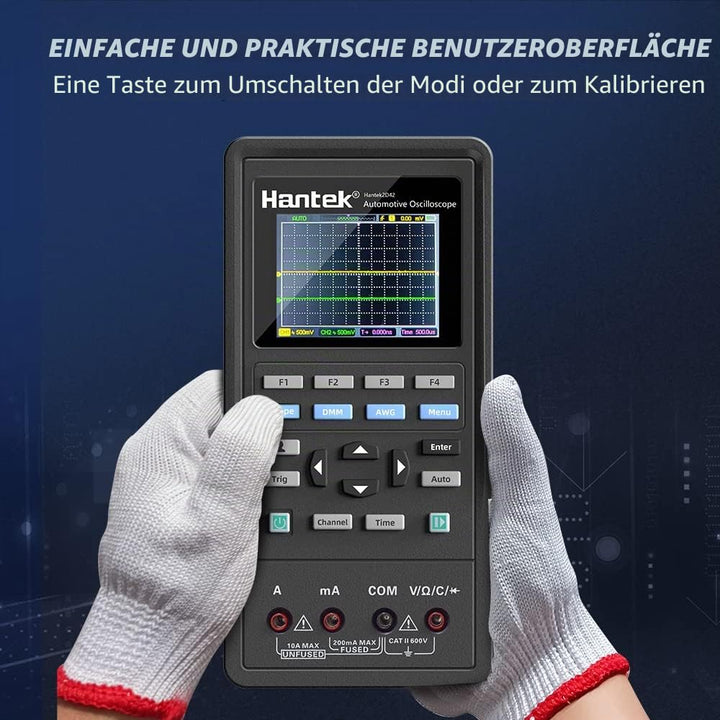 Hantek 2D72 Oszilloskop 3 in 1 Funktion 70MHz Bandbreite Zweikanal-Oszillograph mit Digital Multimet