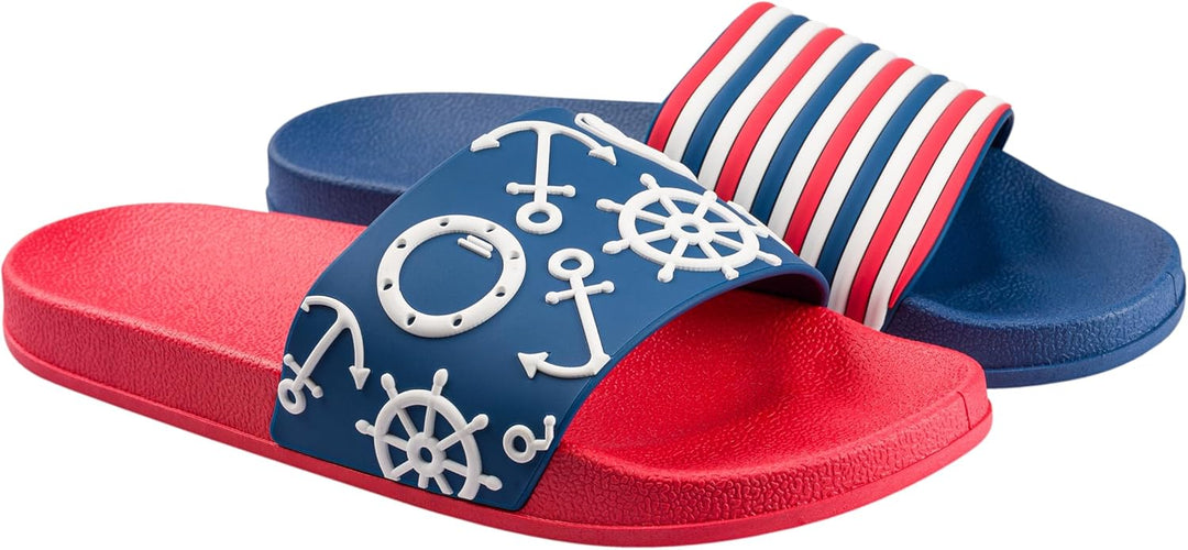 Dedoles Badeschuhe & Hausschuhe Damen Herren & Kinder Badesandalen lustige Designs Bücher Kaffee Par