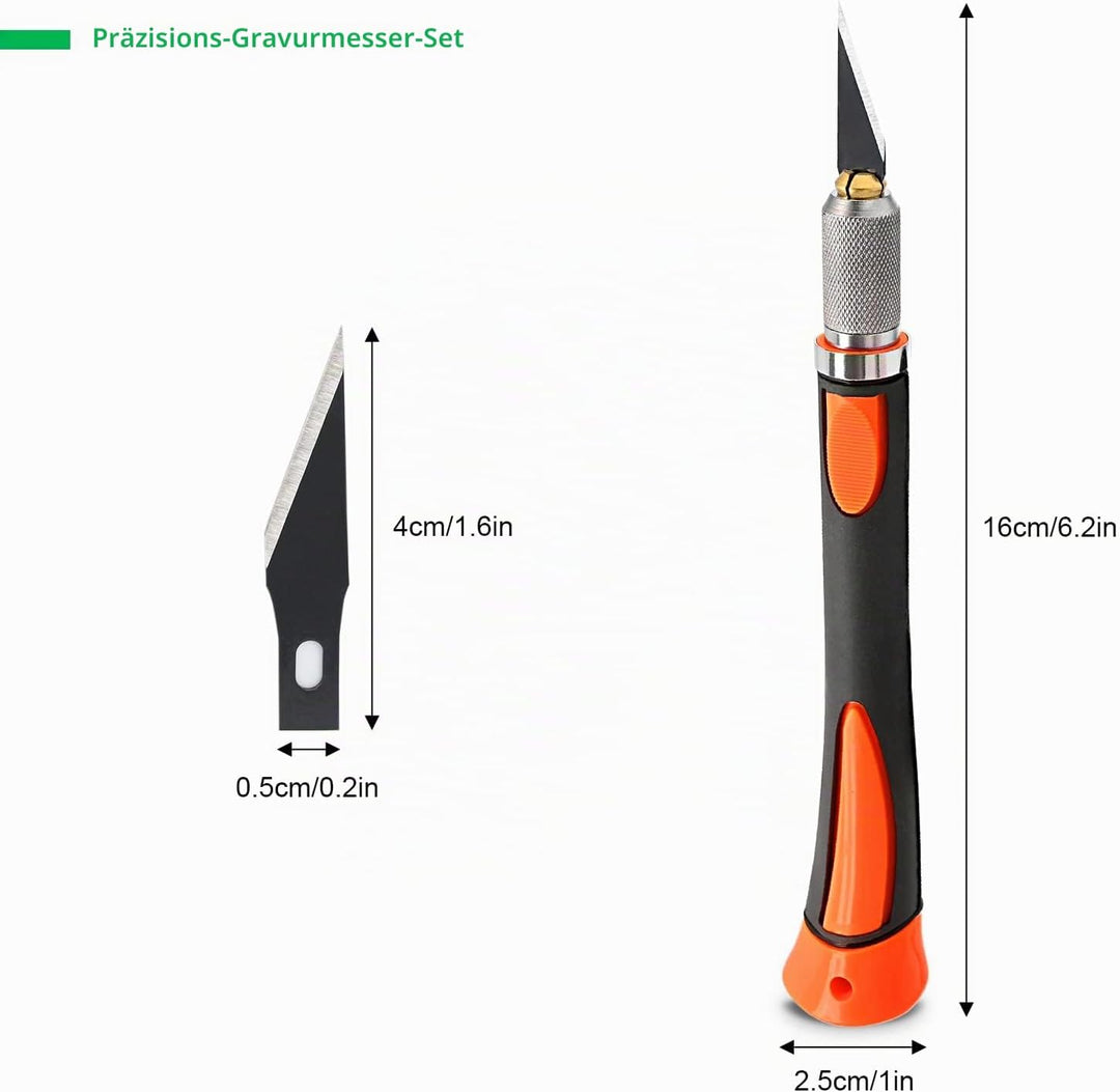 FOSHIO 2 Stück Skalpell Messer Set Bastelmesser SkalpellSet Basteln mit 20 pcs Ersatzklingen und Sch