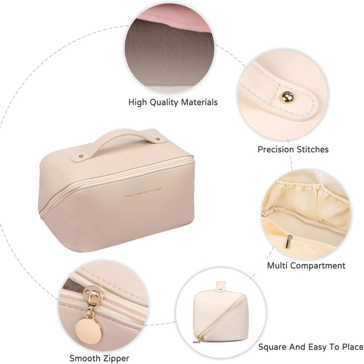 Kulturtasche für Frauen Tragbare Kosmetiktasche Wasserabweisende Kulturbeutel Reise Waschbeutel Toil