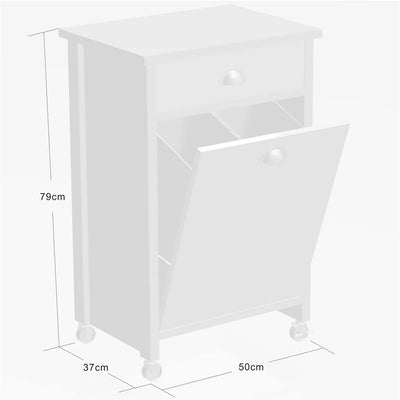 Kesper| Küchenwagen mit Mülltrennsystem, Material: Faserplatte, Masse: B 50 x H 79 x T 37 cm, Farbe: