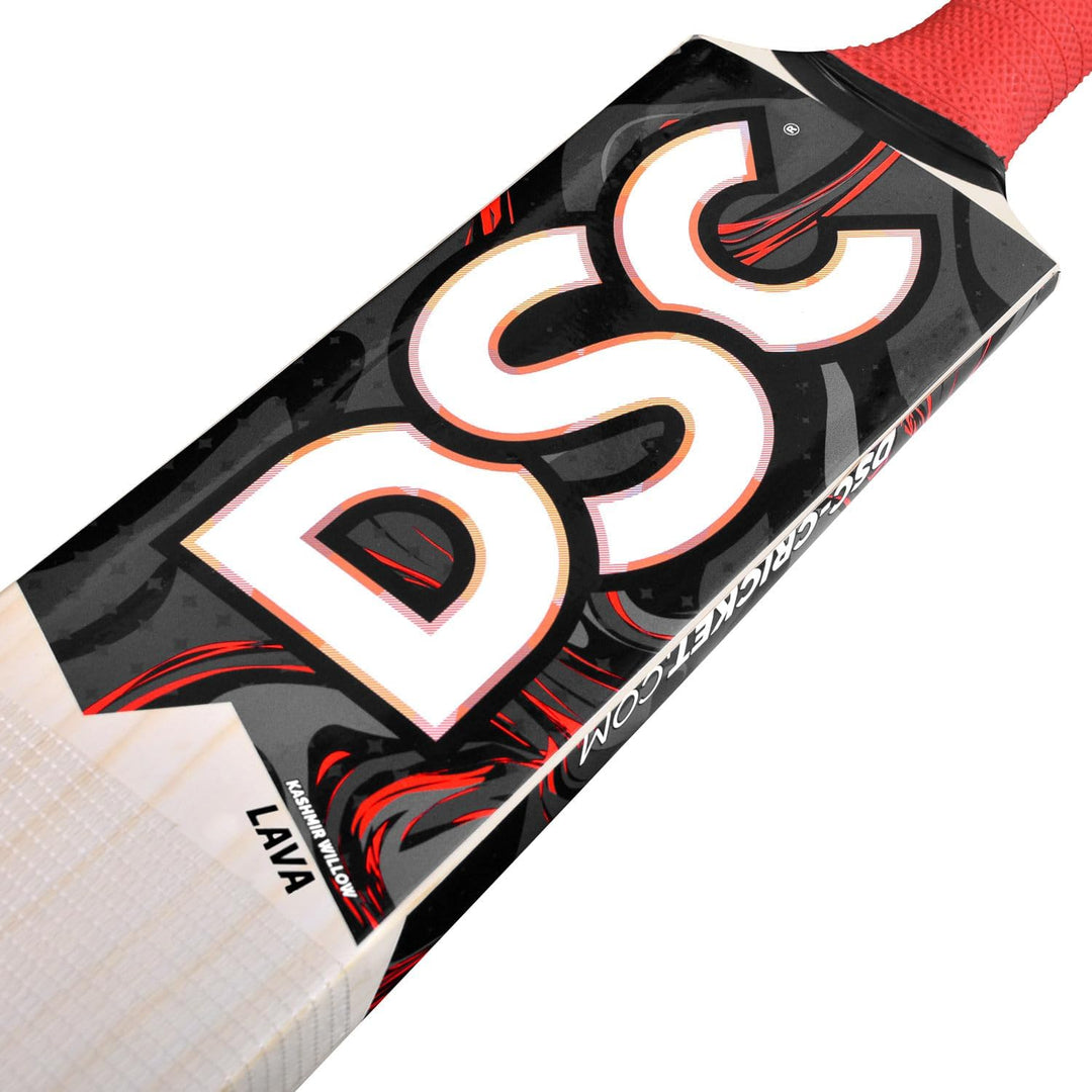 DSC Fledermaus Lava Herren Cricketschläger aus Kaschmirweide, kurzer Griff, holzfarben