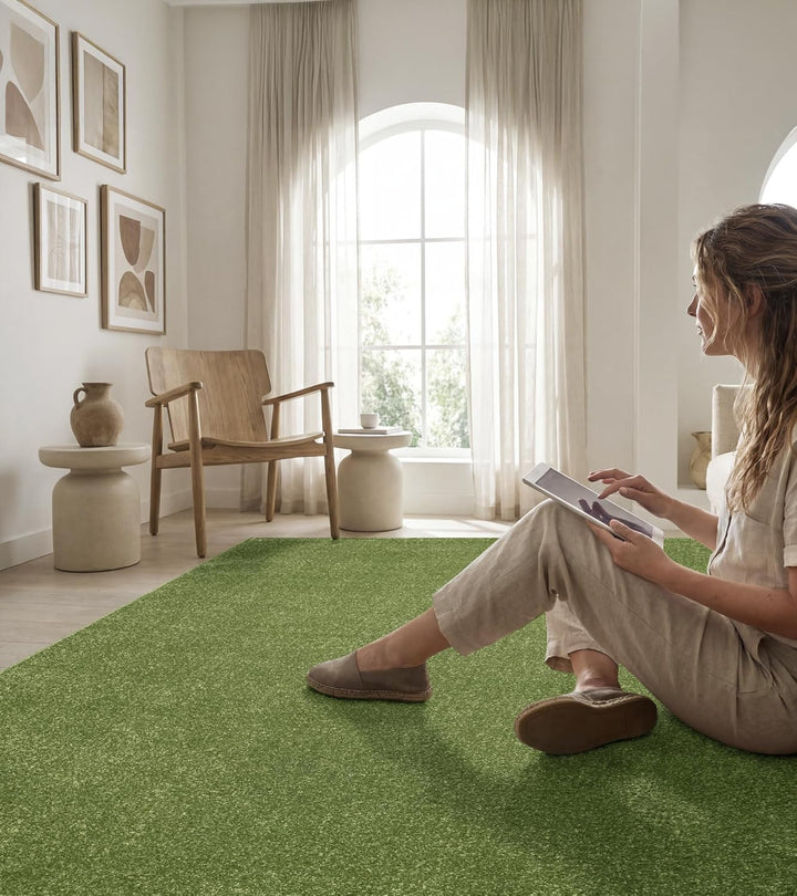 SANAT Kurzflor Teppich Wohnzimmer - Uni Modern Teppiche fürs Schlafzimmer, Arbeitszimmer, Büro, Flur