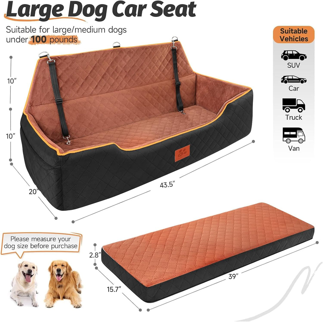 Grosse Hundesitzbank für Hunde unter 100 Pfund, Fully Detachable & Washable with Thick Cushion (schw