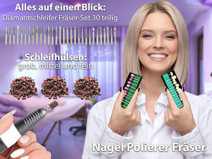Fusspflegegerät Fräser Komplette Ausstattung Fusspflege-Set Maniküre Pediküre-Set Kombi Set mit Nage