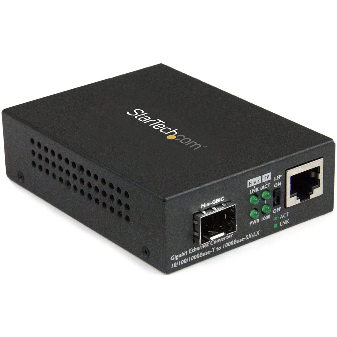 StarTech.com Gigabit Ethernet Glasfaser Medienkonverter mit offenem SFP Steckplatz - Unterstützt 10/