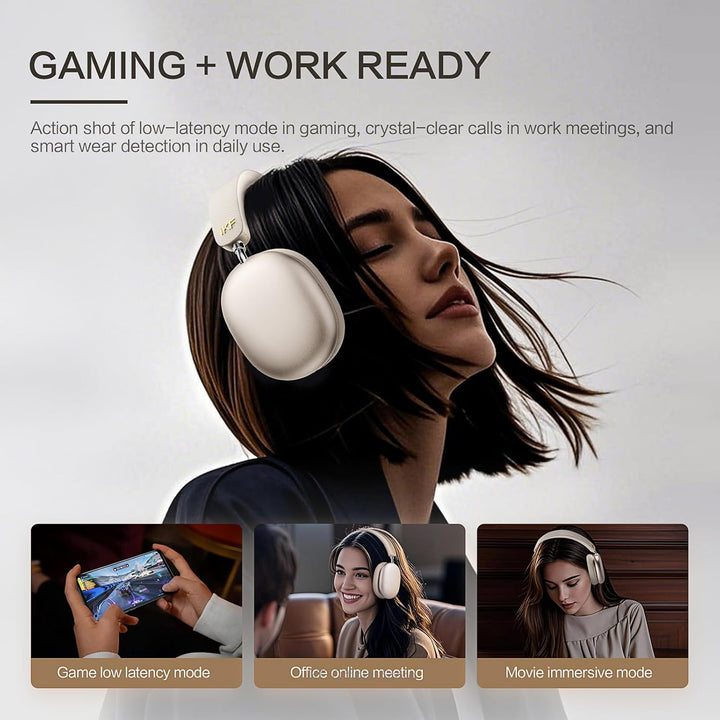iKF Mars Kopfhörer Kabellos Over Ear mit Adaptiver Noise Cancelling,Bluetooth Headset mit 6 Mikrofon