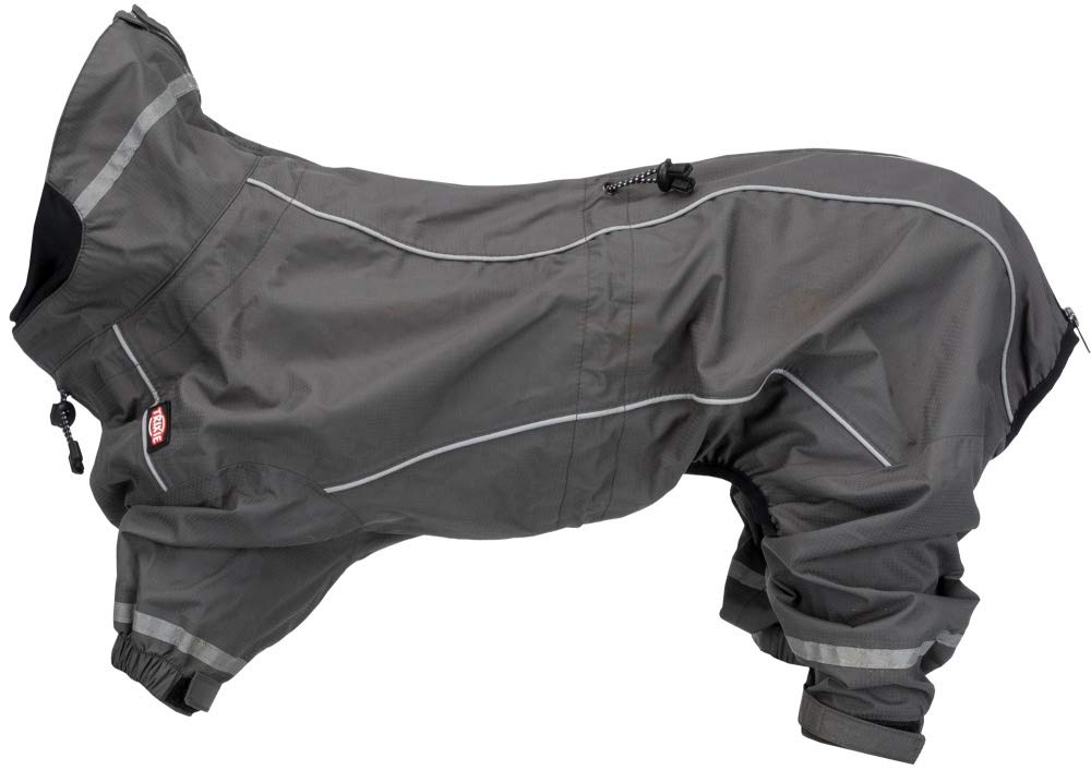 Trixie Vaasa Hunde-Regenmantel, Grau, 30 cm grau 30 cm(1er Pack), grau 30 cm(1er Pack)