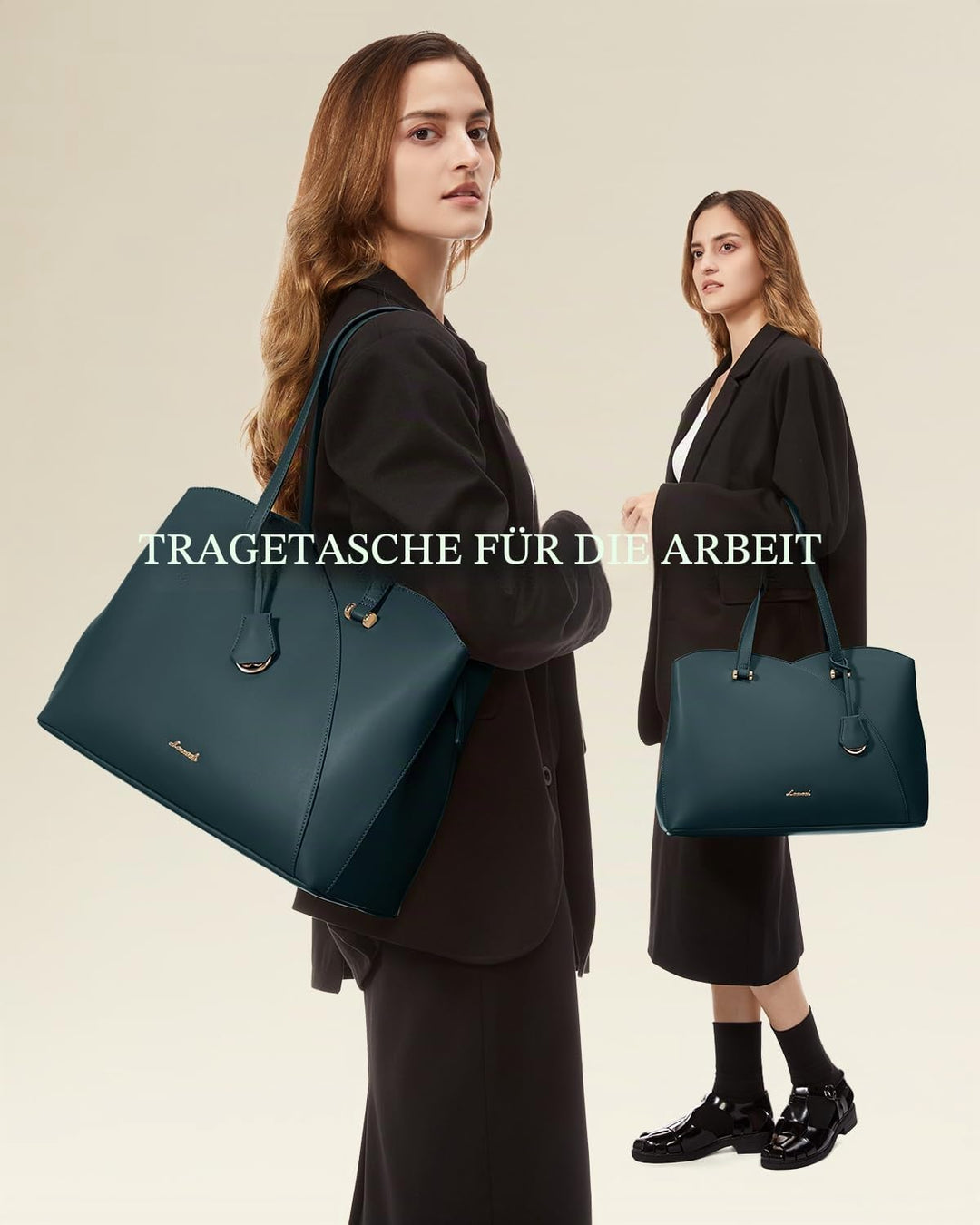 LOVEVOOK Shopper Damen Gross, 15,6 Zoll Laptoptasche Handtasche Arbeitstasche Bürotasche, PU Leder H