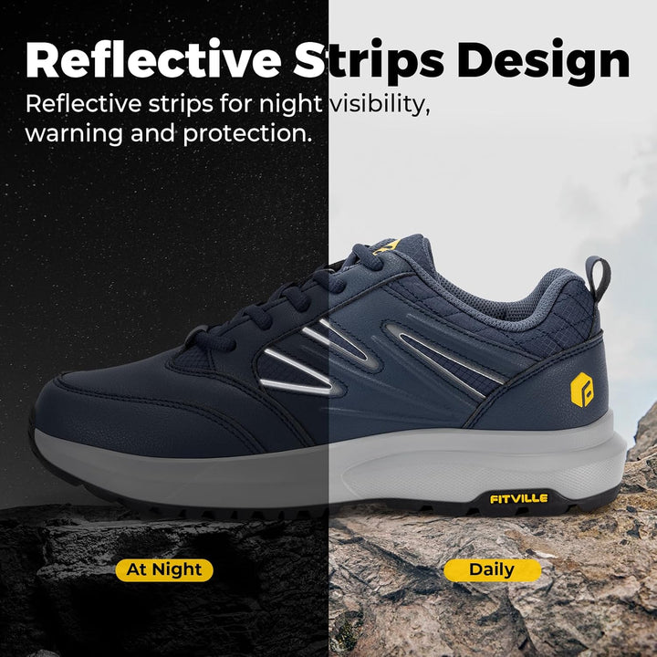 FitVille Extra Weit Wanderschuhe Herren Wasserdicht Wanderhalbschuhe rutschfest Trekkingschuhe für A