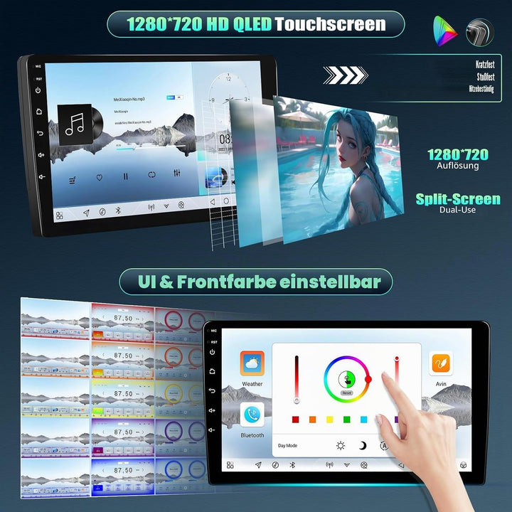 CAMECHO 4+64G 8-Kern Android 15 Navi Autoradio für Suzuki Splash Ritz Opel Agila 2004-2014, 9 Zoll Q