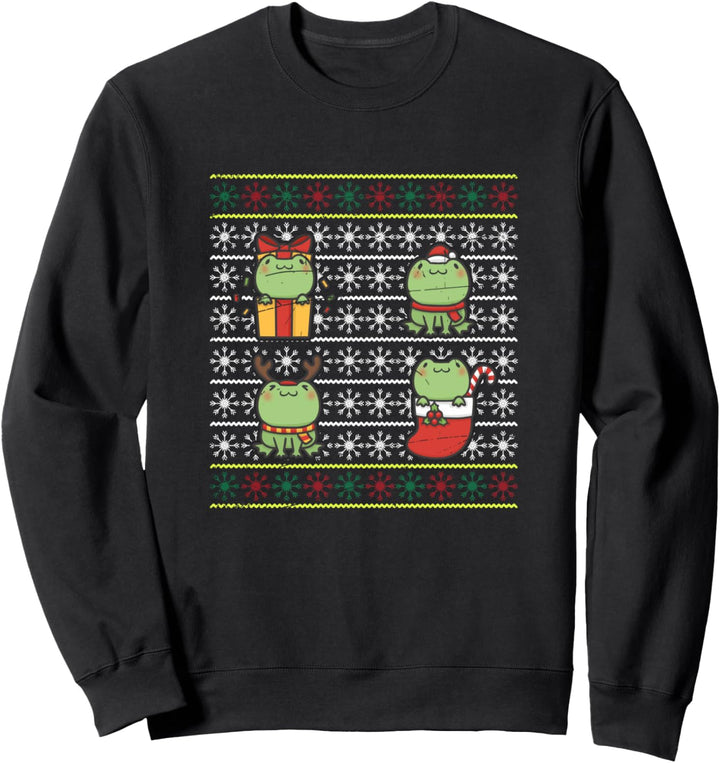 Weihnachten Geschenk Kröte Unke Ugly Christmas Frosch Sweatshirt