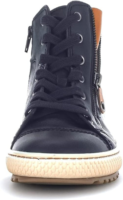 Gabor Damen Schnürstiefeletten | Frauen Schnürboots | High-Top Sneaker | Wechselfussbett | Reissvers