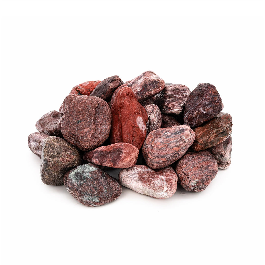 Saunasteine Roter Jaspis 15 kg – Abgerundet, 3–5 cm | Hohe Wärmespeicherung, Ästhetische Optik | Für
