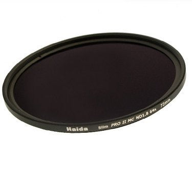 Slim Graufilter PRO II MC (mehrschichtvergütet) ND64 62mm. Schlanke Fassung + Cap mit Innengriff
