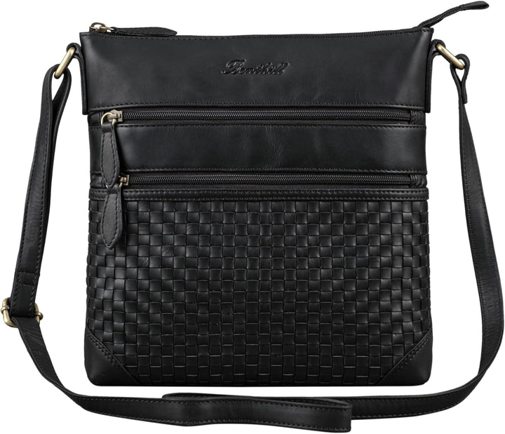 Benthill Echt Leder Umhängetasche | Damen Schultertasche aus Rindsleder | Schmale Vintage Damen Hand