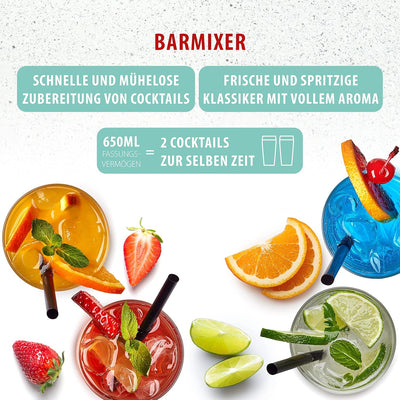 Clatronic® Barmixer u. Milchaufschäumer | Smoothie Maker | 650ml Edelstahlbehälter | praktischer Bec