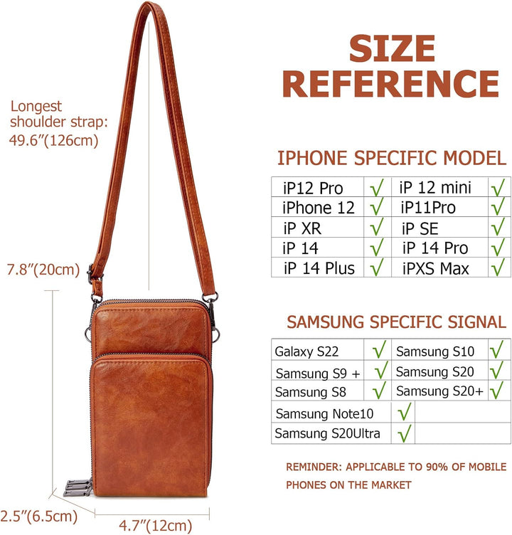 myfriday Kleine Umhängetasche für Damen, Mini Messenger Schulter Handtasche Geldbörse mit Kreditkart