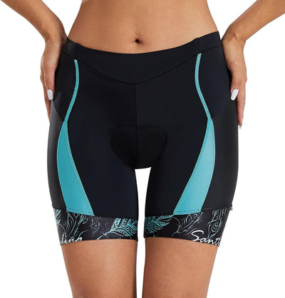 Santic Fahrradhose Damen Gepolstert Kurz Radlerhose Damen Radhose Damen mit Sitzpolster Radsportshor